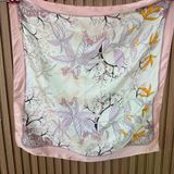 Pembe Ağaç Desen Fular (70X70)