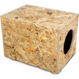 Pembe Ahşap Dış Mekan Kedi Evi, Şık ve Rahat Tasarım, 30 cm Yükseklik - Ahşap - Bej - Seçenek 1