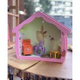 Pembe Ahşap Oyun Evi, Çocuklar Için Güvenli ve Eğlenceli Tasarım - Seçenek 1 - Ahşap - Bej