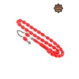 Pembe Arpa Kesim Gümüş Püsküllü Sıkma Kehribar Tesbih 201023811