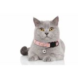 Pembe Ay Yıldız Desenli Kedi Tasması – Çıngıraklı, Ayarlanabilir, Güvenlik Tokalı