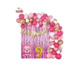 Pembe Ayıcık Gold 9 Yaş Folyo Balonlu Iyi Ki Doğdun Yazılı Pembe Gold Doğum Günü Parti Seti