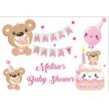 Pembe Ayıcık Temalı Baby Shower Afişi 35x50 Cm