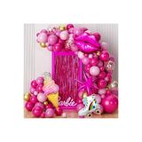 Pembe Balon Çelenk Arch Kiti Prenses Temalı Parti Kız Doğum Günü