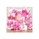 Pembe Balon Kemer Seti, Kurdele Folyo Balonlar, Noktalı Lateks Balonlar Doğum Günü