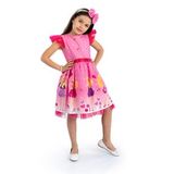 Pembe Barbie Taçlı Kız Çocuk Doğum Günü Parti Elbisesi
