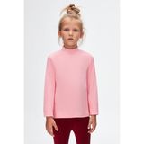 Pembe Basic Kışlık Yarım Balıkçı Yaka Uzun Kollu Kız Çocuk Tişört - 1 Yaş