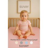 Pembe Bebek Lastikli Çarşaf %100 Pamuklu Penye Park Yatak 60x120 - 70x110 - 70x120 - 70x130 - 70x140 - 80x130