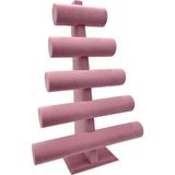 Pembe Beşli Bileklik ve Saat Tutucu, Şık ve Kullanışlı Tasarım - Ahşap - Bej