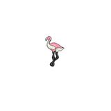 Pembe Beyaz Flamingo Kuş Şık Hediyelik Rozet