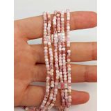 Pembe & Beyaz Opal Taşı Küp Şekilli Dizi 2.5mm (45310)