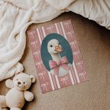 Pembe Bordürlü Ördek Çocuk Odası Duvar Posteri Çerçeveli Tablo Duvar Dekorasyonu - 30 x 40 - Çerçevesiz Poster