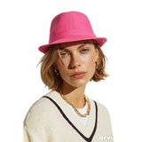Pembe Bucket Şapka, Kadın Yazlık Güneş Şapkası, Fötr Şapka, 58 Beden