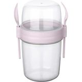 Pembe Çatallı ve Kaşıklı 1100 ml Müsli Kabı, Şık ve Kullanışlı Tasarım - Seçenek 1