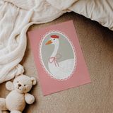 Pembe Çerçeveli Kaz Çocuk Odası Duvar Posteri Çerçeveli Tablo Duvar Dekorasyonu - 21 x 30 - Çerçevesiz Poster