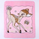 Pembe Ceylanlı Desenli Polar Battaniye 85*100 cm