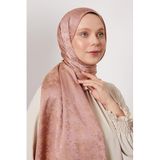 Pembe Çiçek Desen İtalyan Jakar Şal