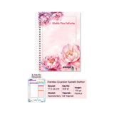 Pembe Çiçekler Spiralli Günlük Planlama Defteri - 100 Sayfa - 17x24 Planlayıcı Defter Beyaz - Bej