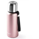 Pembe Çift Katmanlı Süzgeçli Paslanmaz Çelik Termos 600ML
