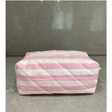 Pembe Çizgili Makyaj Çantası - Pembe - Beyaz
