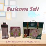 Pembe Çocuk Beslenme Kabı Set*içme Şişesi´le* Kız Çocuk*bölmeli*bölmeli Beslenme Kutusu - 1 Adet