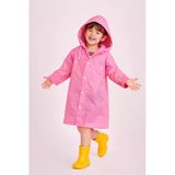 Pembe Çocuk Boy Eva Su Geçirmez Kaliteli Uzun Yağmurluk
