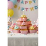 Pembe Cupcake Kapsülü İçi Metalize Gold 25'Li - Pasta Ve Kek Sunum Kapsülü