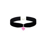 Pembe Damarlı Akik Doğal Taş Kadın Siyah Kadife Choker Kolye