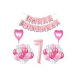 Pembe Doğum Günü Balon Set, 7