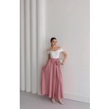 Pembe Dökümlü Şalvar Kadın Pantolon