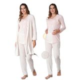 Pembe Effort Pamuklu Sabahlıklı Hamile Lohusa Pijama Takımı, S, EFF9068-198IGP101881
