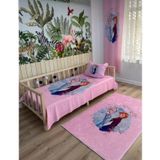 Pembe Elsa Anna Çizim Çocuk Odası Yatak Örtüsü Yastık Kılıfı