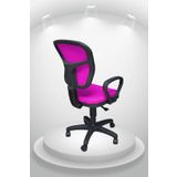 Pembe Fileli Çalışma Büro Ofis Bilgisayar Öğrenci Koltuğu