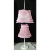 Pembe Fırfırlı Kız Çocuk Odası Bebek Odası Avize Abajur Seti