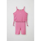 Pembe Fitilli Askılı Bluz - Mini Şort - 7 - 8 Yaş