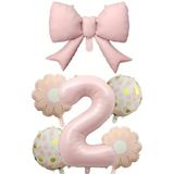 Pembe Fiyonk Ayçiçeği Folyo Balon Set Doğum Günü Konsepti 2 Yaş, 324553