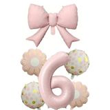 Pembe Fiyonk Ayçiçeği Folyo Balon Set Doğum Günü Konsepti 6 Yaş, 324553