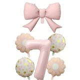 Pembe Fiyonk Ayçiçeği Folyo Balon Set Doğum Günü Konsepti 7 Yaş, 324553