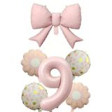 Pembe Fiyonk Ayçiçeği Folyo Balon Set Doğum Günü Konsepti 9 Yaş, 324553