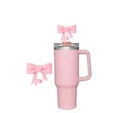 Pembe Fiyonk Kurdele Pembe Modeli Pipet Kapağı Stanley Termos Uyumlu