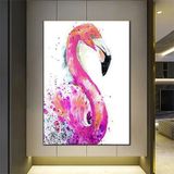 Pembe Flamingo Kanvası, Modern Büyük Boy Hayvan Duvar Posteri