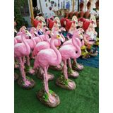 Pembe Fuşya Flamingo Uzun Büyük Ev ve Bahçe Heykel Biblo
