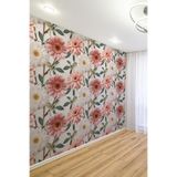 Pembe Gerbera Çiçek Desenli Tekstil Duvar Kağıdı, 200 x 150, 2025-868-04