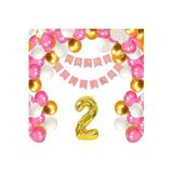 Pembe Gold Doğum Günü Balon Zincir Set, 2
