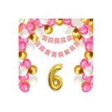 Pembe Gold Doğum Günü Balon Zincir Set, 6 5686585475