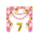 Pembe Gold Doğum Günü Balon Zincir Set, 7