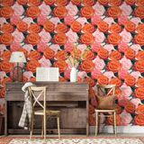 Pembe Güller Duvar Kağıdı, Kendinden Yapışkanlı Çok Amaçlı PVC Folyo, DIY Duvar Kağıdı (66x330 cm)