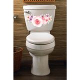 Pembe Güller Klozet Kapağı Ve Banyo Sticker