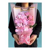 Pembe Güllü ve Ayıcıkla Sevgiliye Romantik Hediye Buketi
