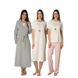 Pembe Hamile Lohusa Sabahlık, Gecelik, Pijama Takım 4'lü Set, 2XL, EF2076-198IGP101785